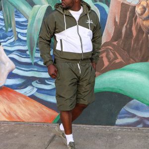 Custom Logo High Quality Streetwear Windbreaker Jacket Jogging Nylon Tracksuit