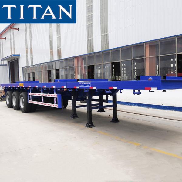 Buy 24m 3 Axle Telescopic Long Vehicle Extendable Flatbed Trailer at wholesale prices
