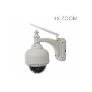 Night VisionWiFi Surveillance Camera , Ptz Dome Camera Outdoor White Metal Case