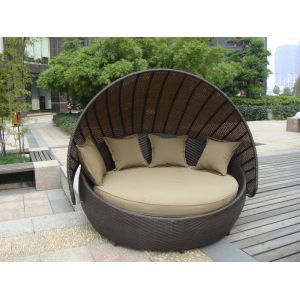 Indoor Office / Home Resin Wicker Daybed With Aluminium Frame