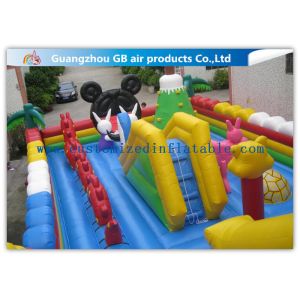 Customized Hero Man Inflatable Amusement Park Playground Funny Toy With Slide
