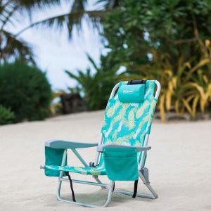 Backpack Beach Chair 5 Positions and Cup Holder Pouch on Side Padded Pillow