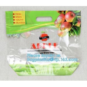 Fruit Grape Cherry Vegetable Packing Protection Bag, Handle Standing Resealable