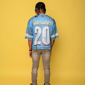 Custom V Neck Screen Print T Shirts Quick Dry Oversized Tshirts Boxy Mesh Soccer