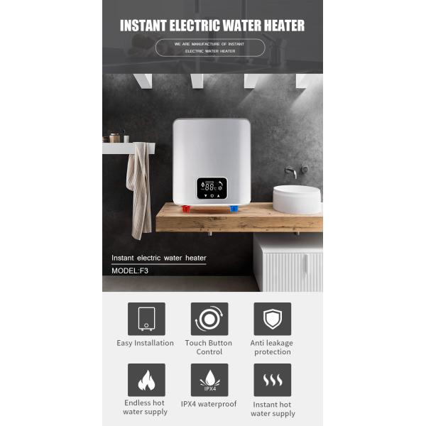 Wall Mounted Tankless Water Heater Custom Kitchen Electric Water Geyser