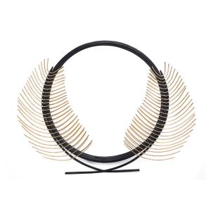 China Round Home Classical Metal Black Gold Leaf Wall Mirror on sale