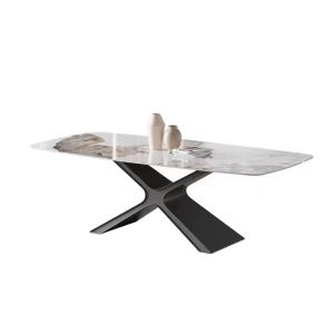 Ceramic Marble Dining Table With X-Steel Base Dining Table