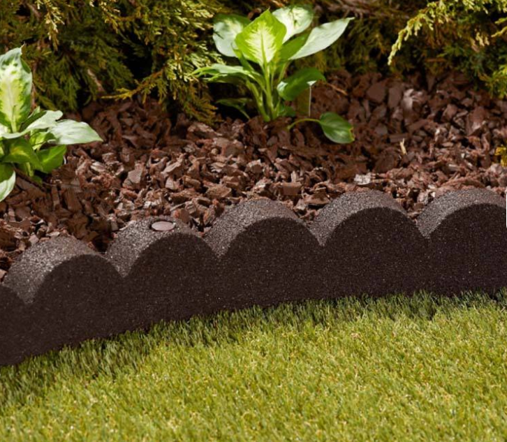 Recycled Rubber Landscape Edging 1200x100mm Black