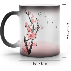 Colorful Peacock Color Changing Mug Ceramic Coffee Heat Sensitive Cup Discolorat