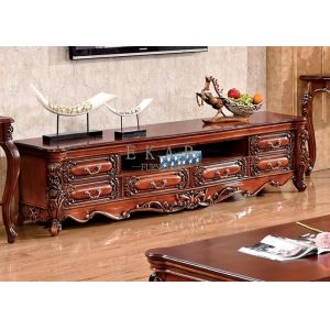 China French Luxury Antique Wood TV Stand classical furniture on sale