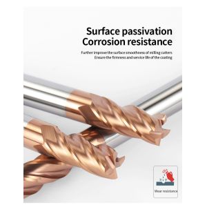 YINGBA Manufacturer Blue Nano DLC Color Coating 4 Flutes Cutting Tool Hrc65