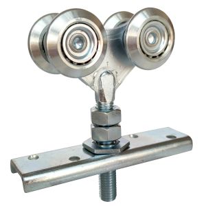 1100lb Heavy Duty Industrial Hanging Door Rollers System Hardware White Zinc