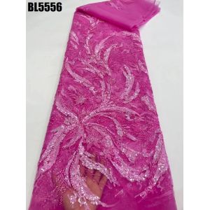 Latest fashionable aso ebi beaded lace wedding dress with shiny beaded Europe