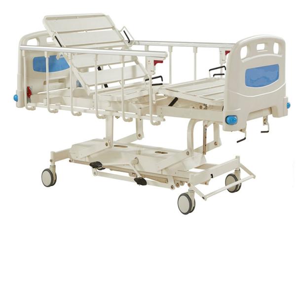 Durable Long Life Manual Hospital Bed Five Functions , Hydraulic Care Bed