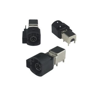 China HSD Code A Plug 90 Degree 4+2Pin PCB Mount Right Angle Coaxial Connector on sale