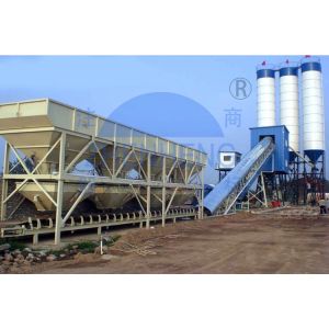 High Precision Belt Type HZS90 Concrete Batching Plant 90 m3/H Capacity Full
