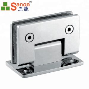 China SS316 Glass Shower Door Hinges 90 Degree Wall To Glass Double Side Bathroom Clamp on sale