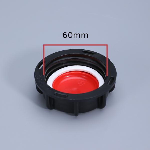 IBC Tank Valve Lid Adapter 60mm Fine Thread Plastic with PP Flange Connection and Removable Gasket