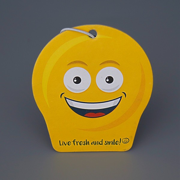 Buy Smiley Yellow Hanging Paper Air Freshener Long Lasting Smell at wholesale prices