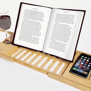 Antibacterial Bamboo Bathroom Supplies , Bamboo Towel Soap Display Rack