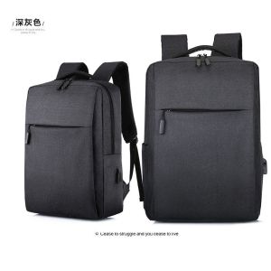 Two Zipper Pockets Waterproof Nylon USB Laptop Backpack