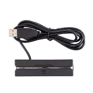 Bi Directional Black Manual Magnetic Card Reader Writer With USB RS232C PS2