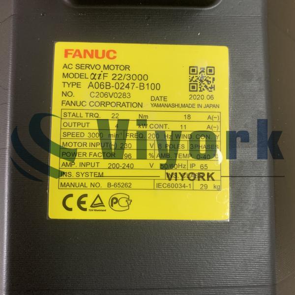 Fanuc A06B-0247-B100 AC SERVO MOTOR A22/3000I A1000I STRAIGHT SHAFT NEW