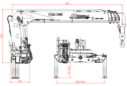 SHACMAN 6-wheel L3000 Crane Cargo Truck 4x2 210hp EuroII