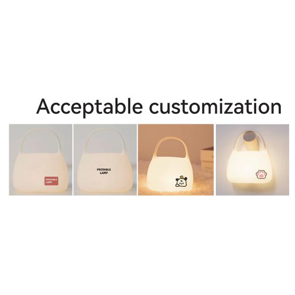 DIY Creative Gift Handbag Silicone Clapping Lamp With Time Bedside Decoration Atmosphere Sleeping Night Light