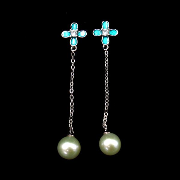 9 X 42 MM Thin And Long Drop Earrings Made Of 925 Silver For Mature Woman