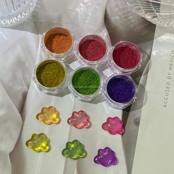 Nail glitters magic mirror powder super bright ultra-fine Aurora chrome nail powder powder golden red green nail decoration