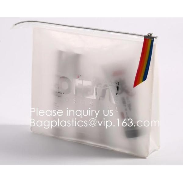Waterproof Matte Sliding Zipper Pvc Eva Bag With Logo Printing,Eco-friendly Heat Seal Frosted EVA Cosmetic Bags With Sna
