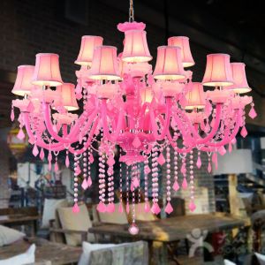 Pink Crystal Chandelier Low Price For Bar Foyer Living room Decor ( WH-CY-22)