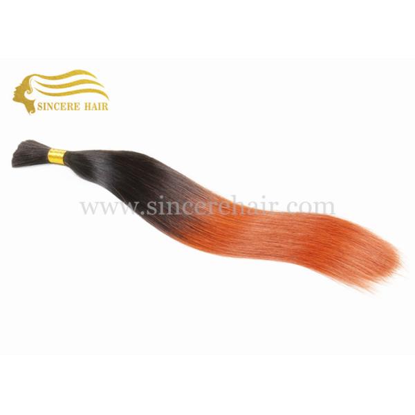 Buy 24" Ombre Remy Human Hair Bulk for sale - 24" Straight Colourful Ombre Real Remy Human Hair Bulk Extensions For Sale at wholesale prices