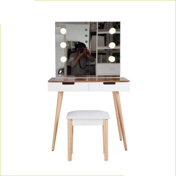 Buy UL Power Strip Rubberwood Foot Solid Acacia Makeup Dressing Tables at wholesale prices