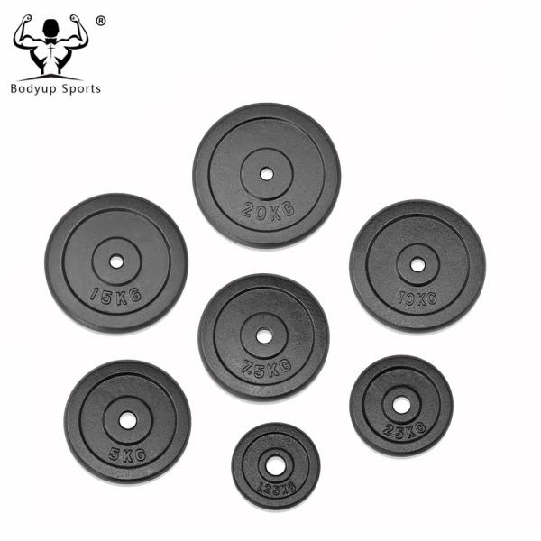 Black Paint Reliable Cast Iron Weight Discs For 1 Inch Diameter Dumbbell