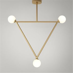 Post-modern Iron Glass Geometry Chandelier Living Room Rhombus Triangle