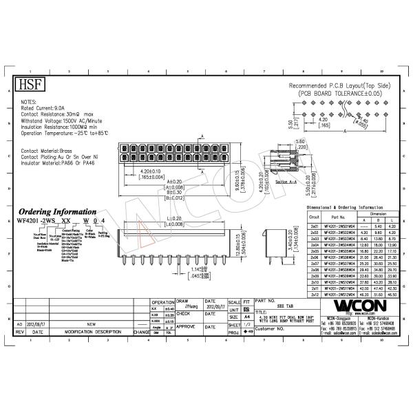 4.2mm Straight Wire To Board Connector Wafer Wire To Board Power Connector
