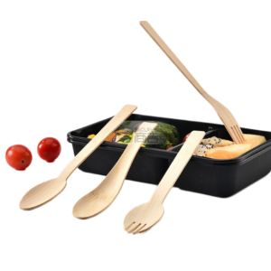 FDA 16cm Salad Disposable Bamboo Compostable Sporks Cutlery For Camping