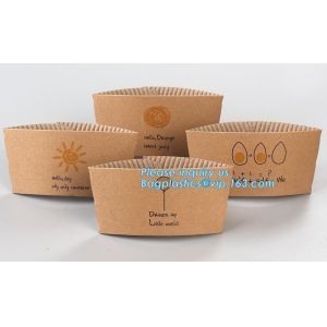 Biodegradable cup sleeve, Corrugated up sleeve with printing, brand logo, hot