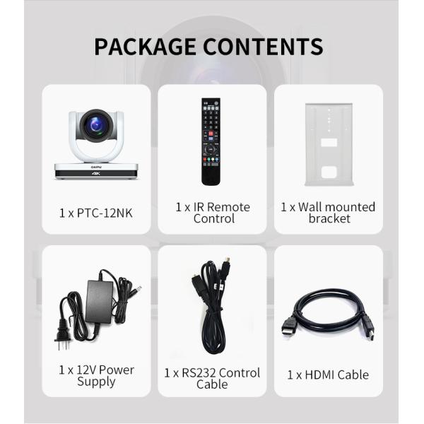 PTC-12NK NDI HX2 PoE HD-MI 3G-SDI 4K30 UHD IP Broadcasting Auto Tracking Video Conference PTZ Camera