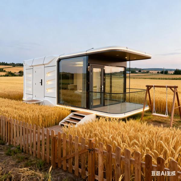 Buy Space Capsule House with One Bedroom One Bathroom One Balcony Customizable Interior Decoration and L8560 * W3460 * H3400 Dimensions at wholesale prices