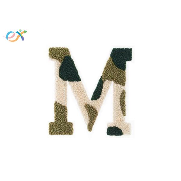 Tshirt Custom Camouflage Green M R H Alphabet Letters Sew-on Chenille Patch With