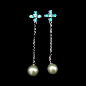 9 X 42 MM Thin And Long Drop Earrings Made Of 925 Silver For Mature Woman