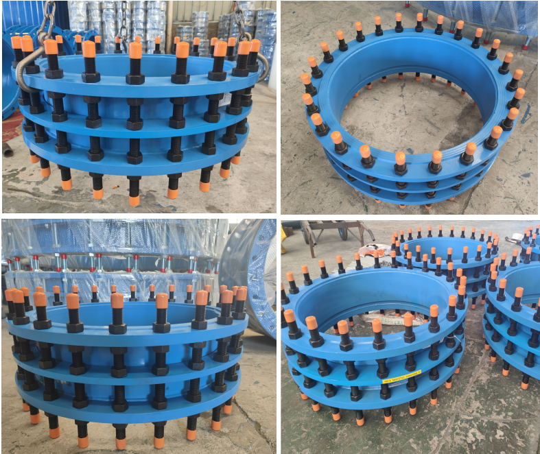 DN300 PN16 Full Tie Rod Carbon Steel Dismantling Joint With 8.8 Grade Black Bolts