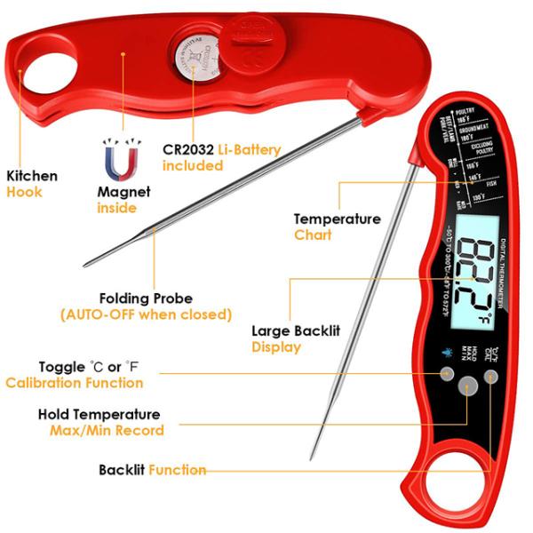 BBQ Waterproof Instant Read Wireless Digital Meat Thermometer