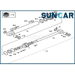 China XKCC-00339 XKCC00339 Boom Swing Cylinder Seal Kit Fits Mini Crawler Excavator Model CX57C Case on sale