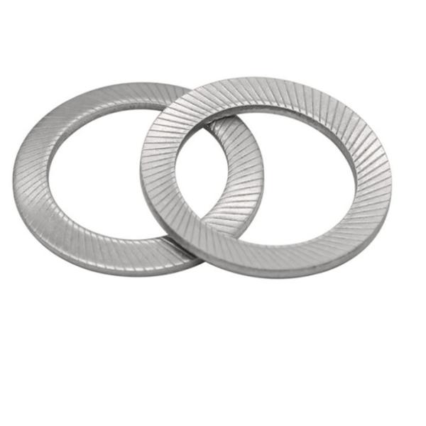 Stainless Steel Serrated Knurled Safety Self Locking Washer With Double Faced Printing M1.6 - M36