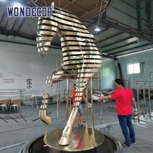 Large Scale Stainless Steel Sculpture Fabrication Public Art Abstract Slicing