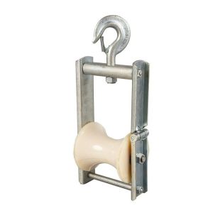 Quality 10kn Capacity Aluminum Nylon Sheave Conductor Aerial Cable Roller Stringing Pulley for sale